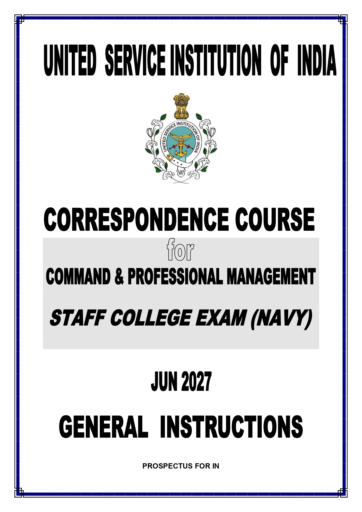 General Instructions (Navy) - 2027 - Page 1