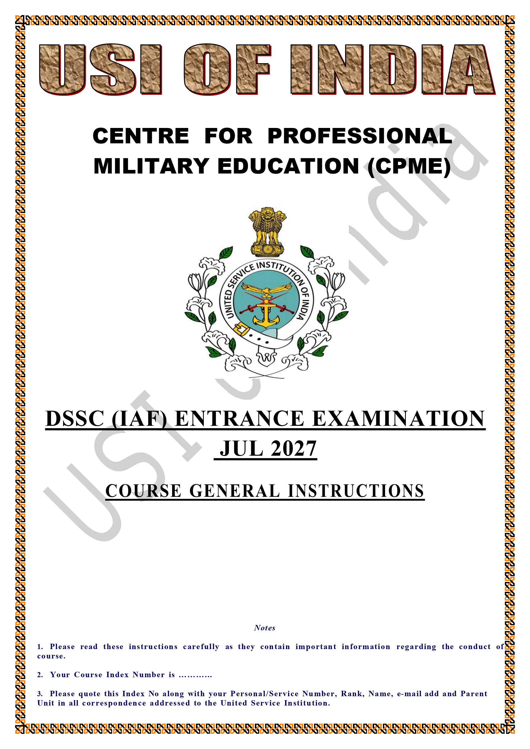General Instructions (IAF) - 2027 - Page 1